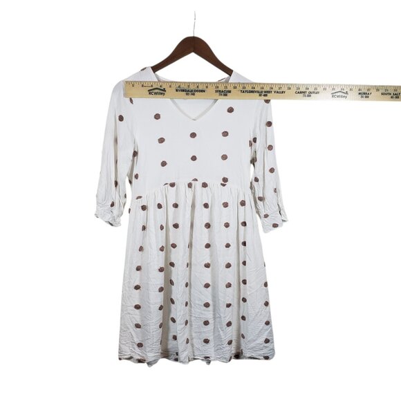 Polagram White Babydoll Midi Dress Women S Flowy LongSleeve Cottagecore Coquette - Picture 7 of 10